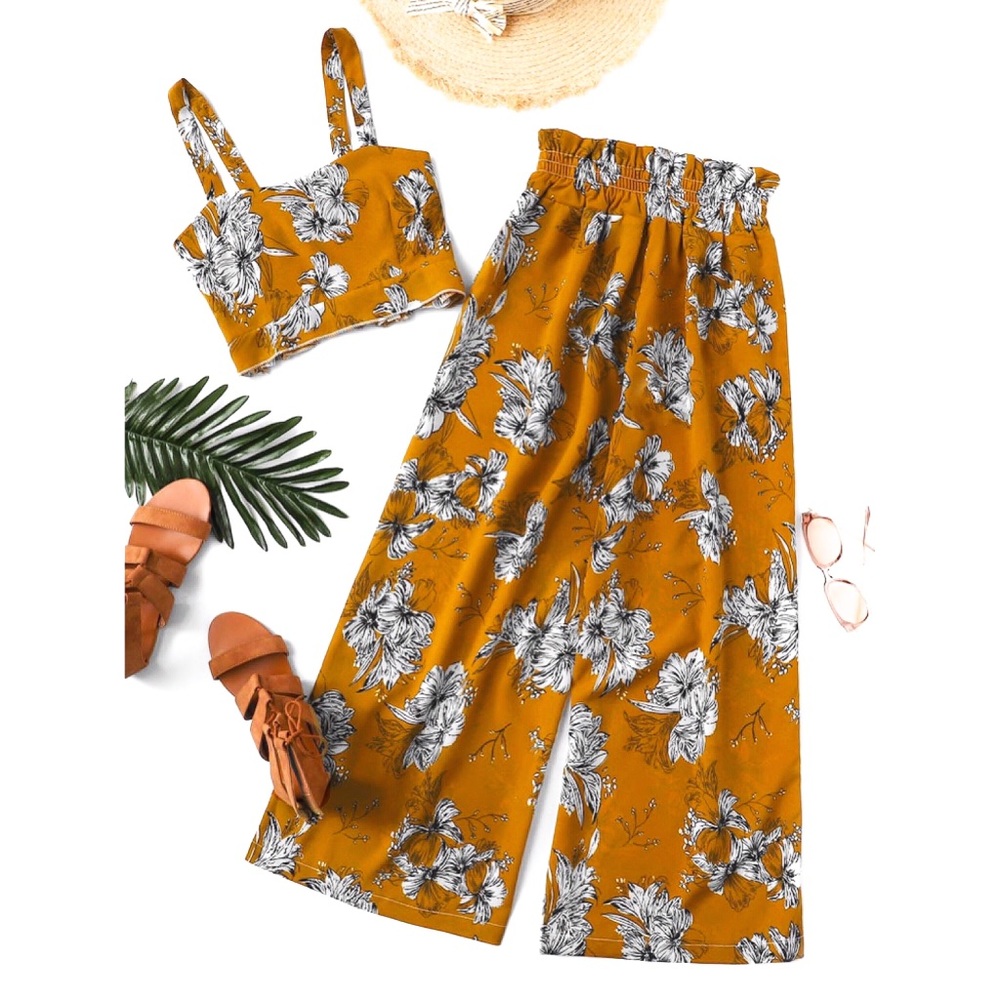 🌻JUST IN🌻Boho Floral Two Piece Pants Set🌻